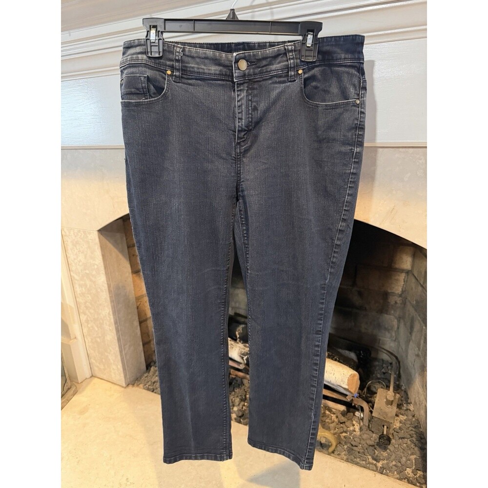 CHICO'S PLATINUM DARK WASH DENIM JEANS CHICOS 2 WOMENS SIZE 12 REG